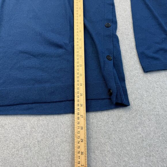 Talbots Sweater Womens Medium Wool Blend Blue Pull Over Button Sides Ribbed Hem - Picture 5 of 7